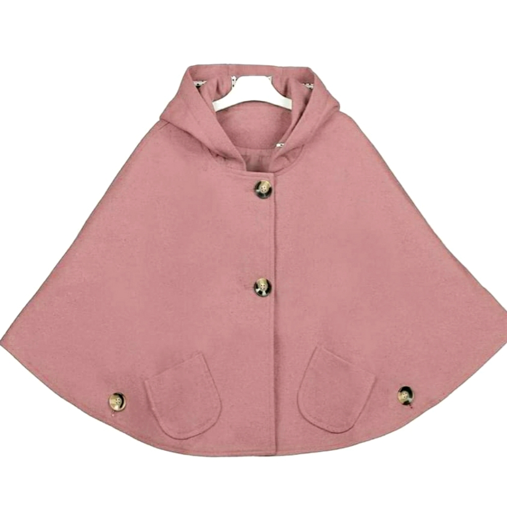 Hooded Pink Cape Jacket